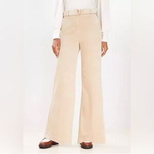 LOFT Belted Wide Leg Corduroy Pants Size 8